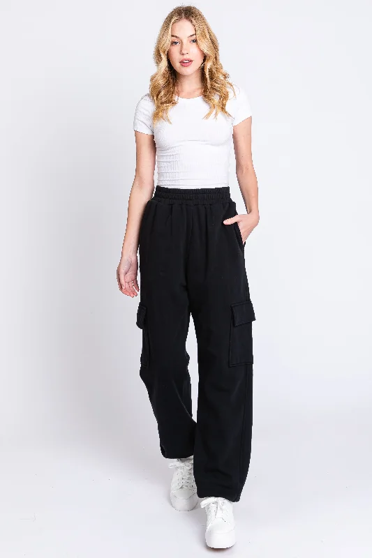 Black Fleece Cargo Sweatpants