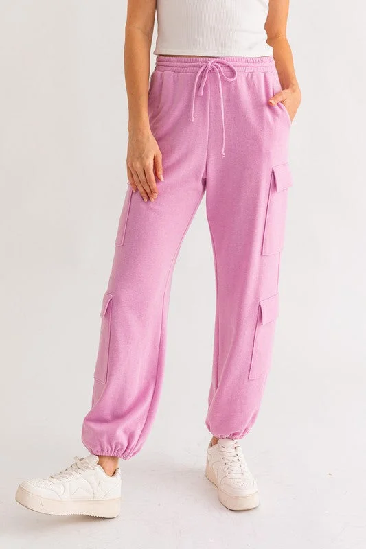 Pink Bliss Cargo Pocketed Jogger Pants