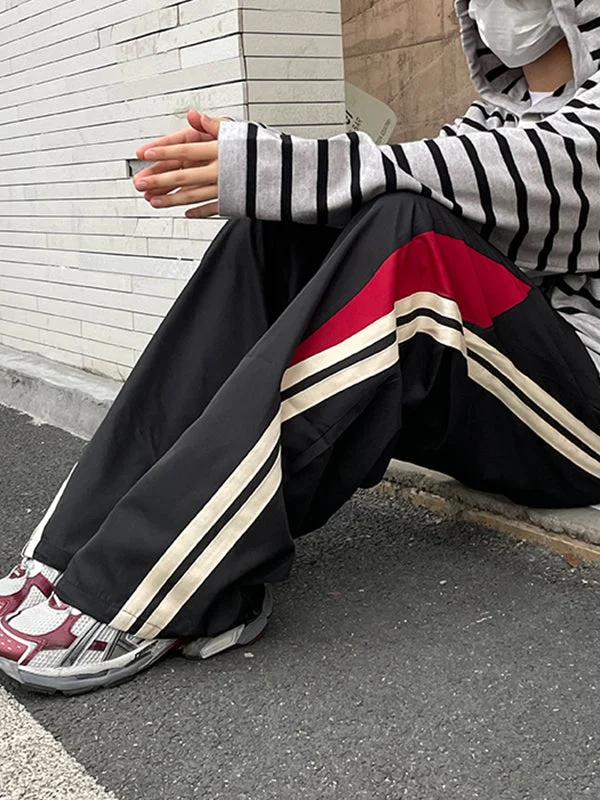 Men's Panel Striped Loose Sweatpants