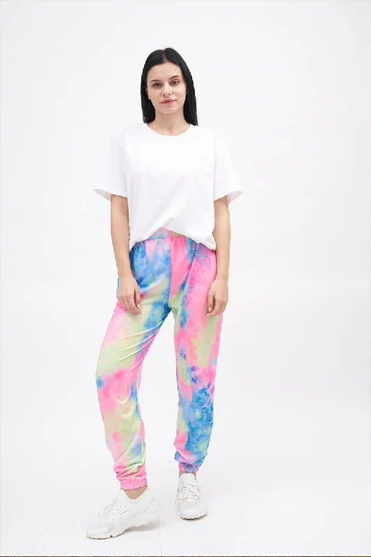 ARO LORA Elastic Waist Tie Dye Casual Pants