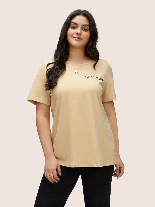 BLOOMCHIC Basic Solid Crew Neck T-shirt