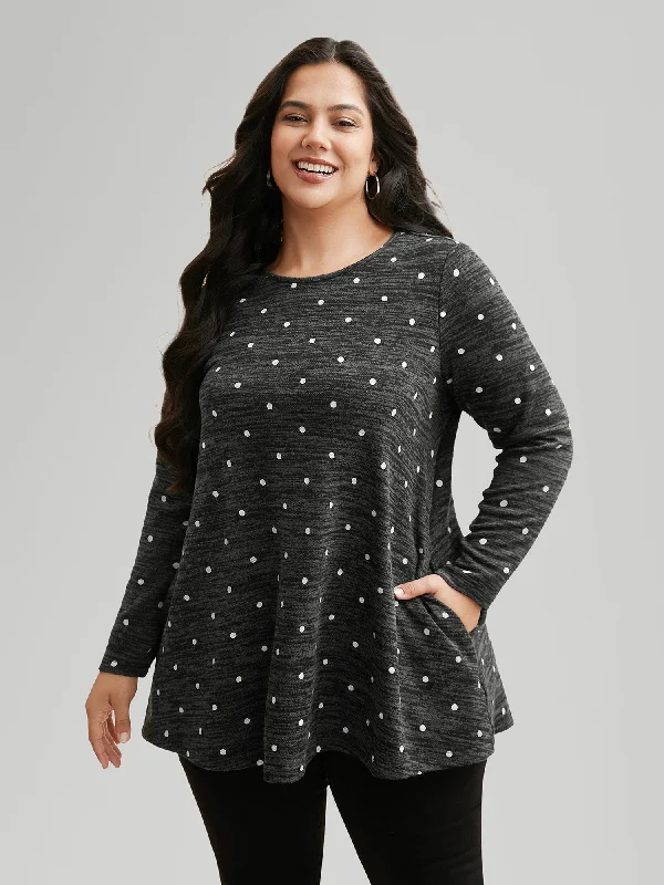 Heather Polka Dot Pocket T-shirt