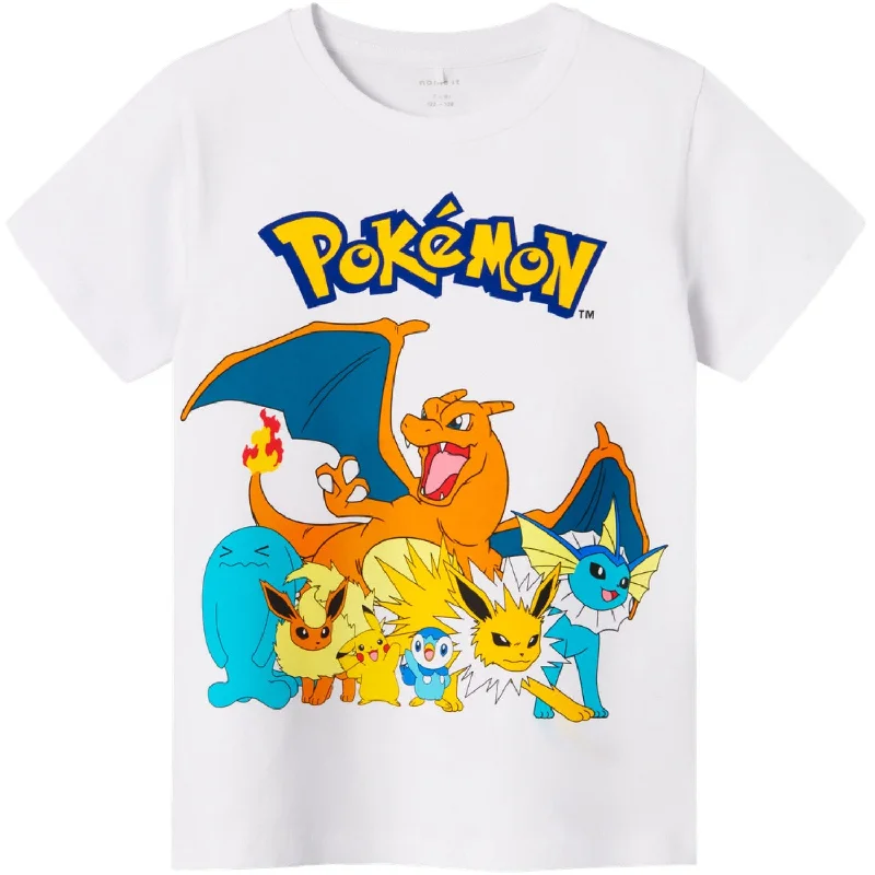 Name It Bright White Yellow text Masir Pokemon T-Shirt