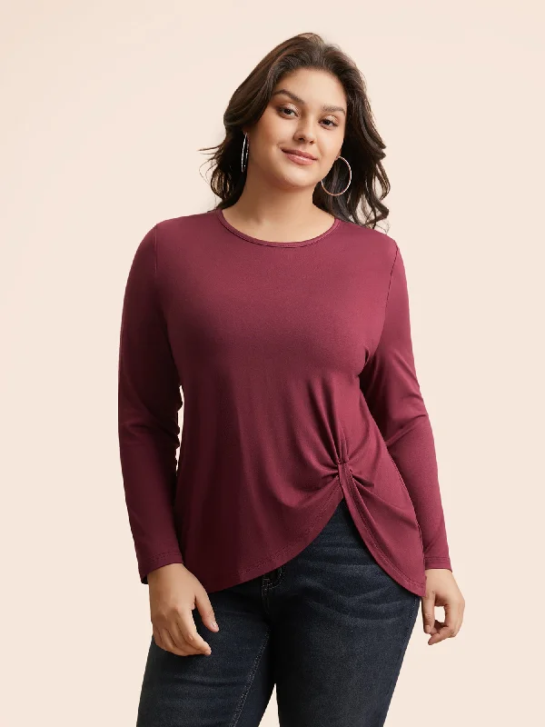 Supersoft Essentials Solid Twist Front T-shirt