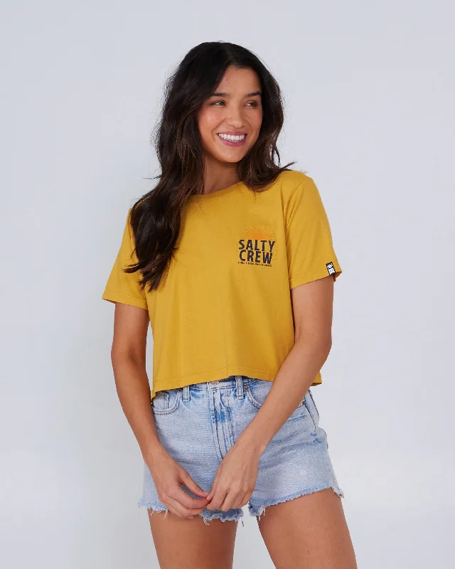 Cruisin Crop Tee - Baked Yellow