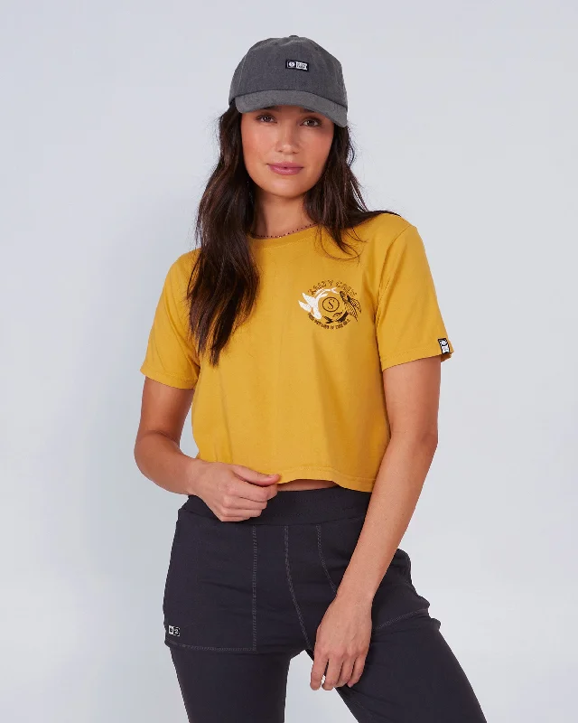 Fin And Yang Crop Tee - Baked Yellow