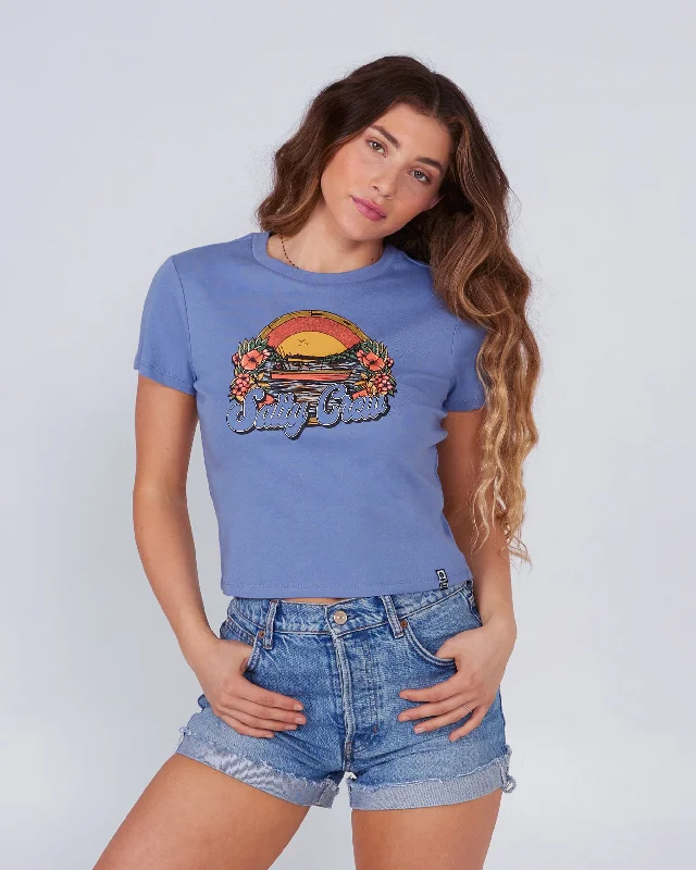 On Vacation Baby Tee  - Blue Dusk