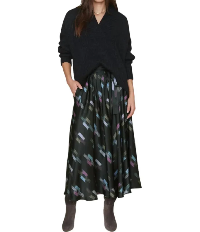 Bella Skirt In Black Ikat