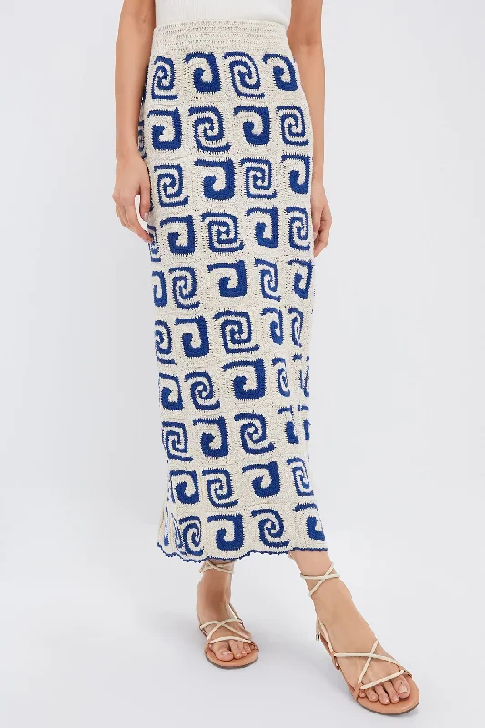 Blue Swirl Crochet Ana Skirt