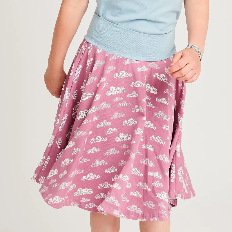 Organic skirt "Clouds Vintage Rose" made from 95% organic cotton and 5% elastane