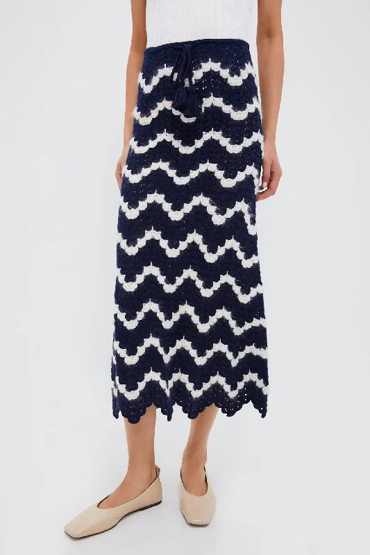 Navy and Ivory Safi Skirt