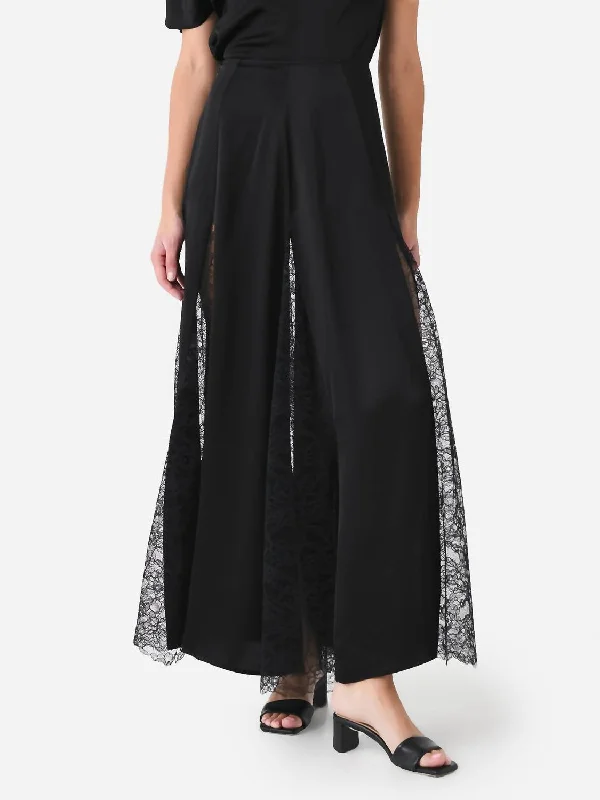 Nyla Skirt In Ink W/ Black Lace