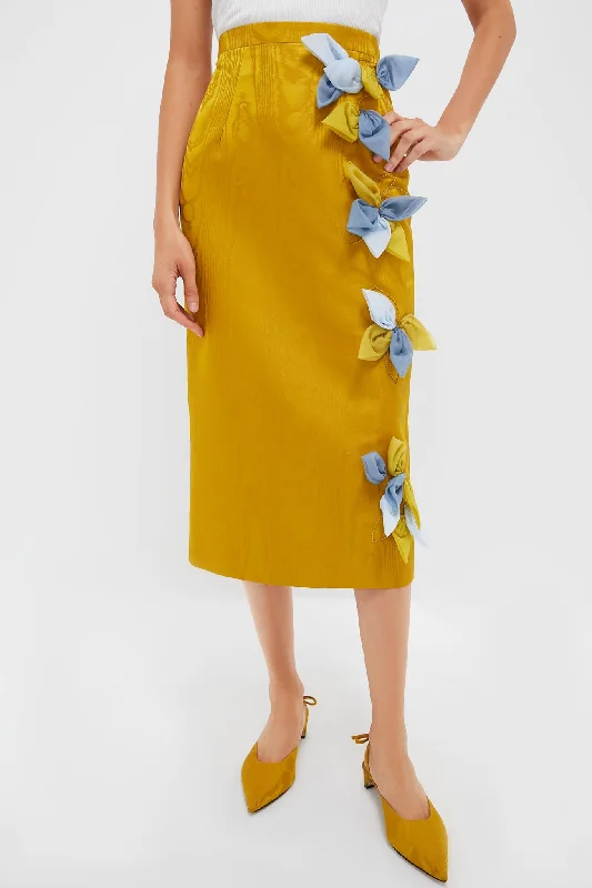 Ochre Lorinda Embroidered Midi Skirt