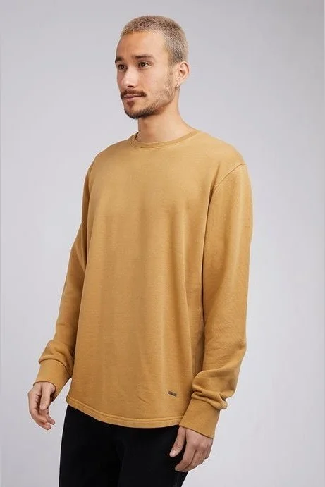 Silent theory curved hem crew mustard