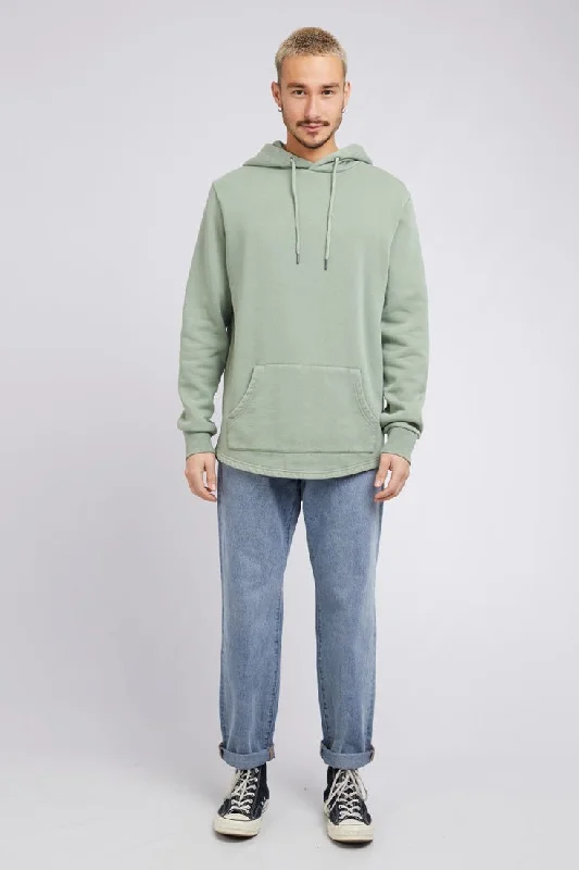 Silent theory curved hem hoody green