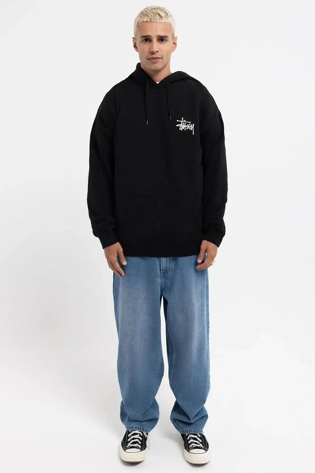 STUSSY Graffiti Lcb Fleece Hood - Black