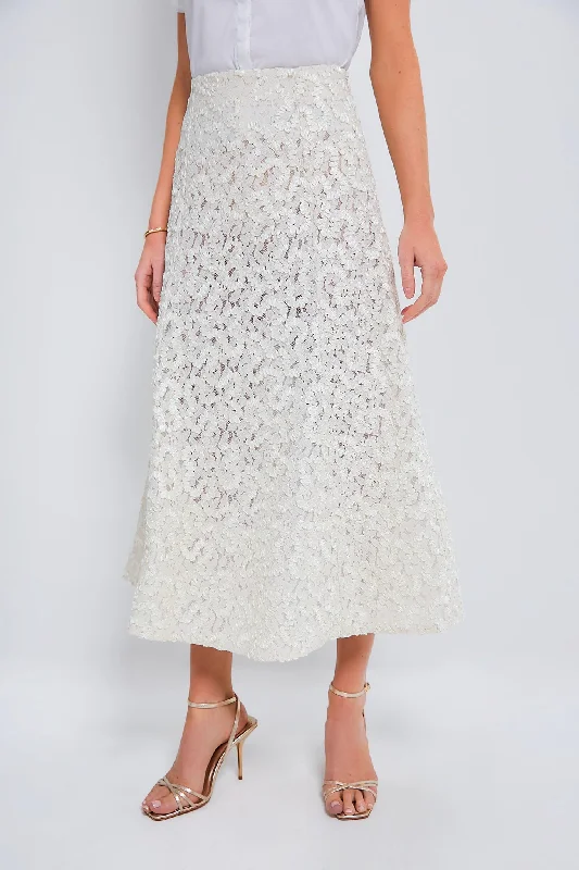 Vintage White Embroidered Skirt