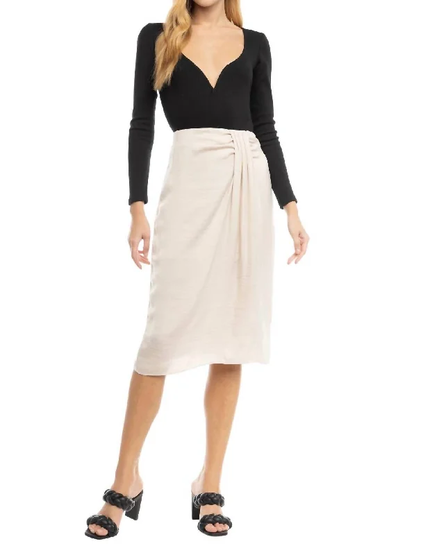 Waterfall Midi Skirt In Papyrus