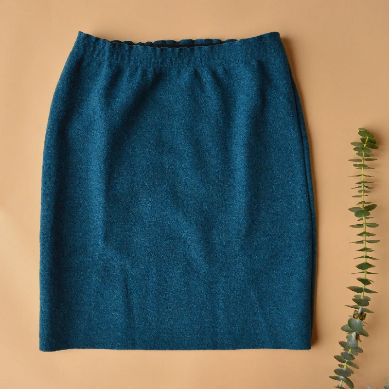 Women's Boiled Merino Wool Skirt - Pacific Melange (XS-L) *Returning 2025