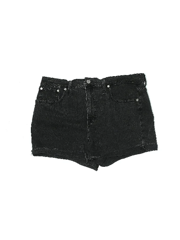 High-Rise Denim Shorts in Dark Wash