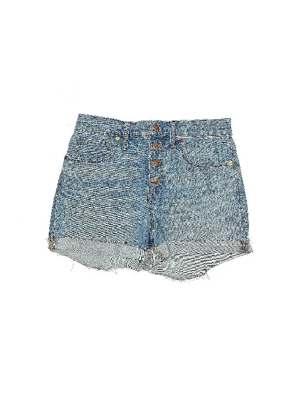 High-Rise Denim Shorts in Medium Wash