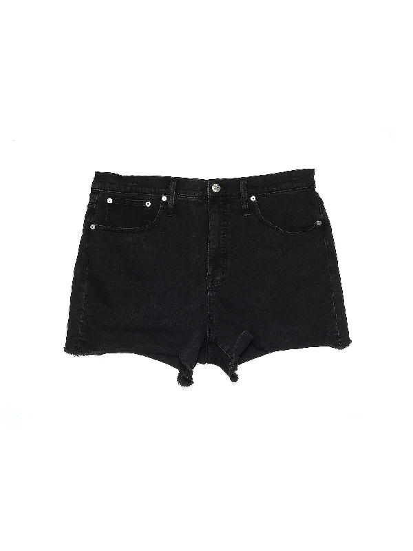 Mid-Rise Denim Shorts in Dark Wash