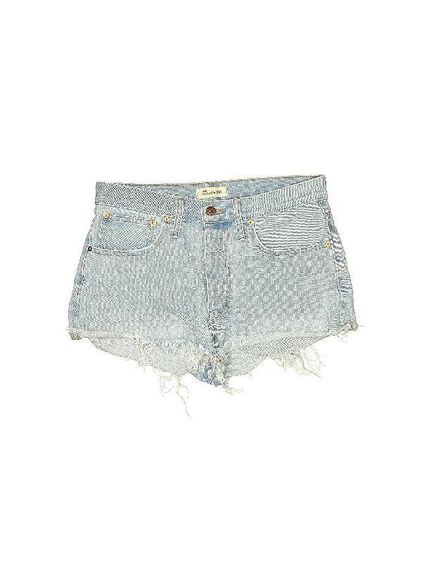 Mid-Rise Denim Shorts in Light Wash