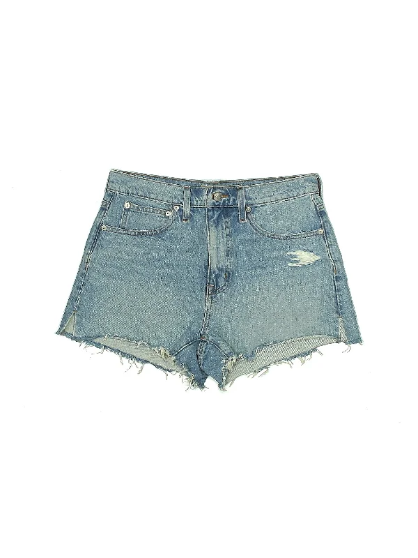 Mid-Rise Denim Shorts in Medium Wash