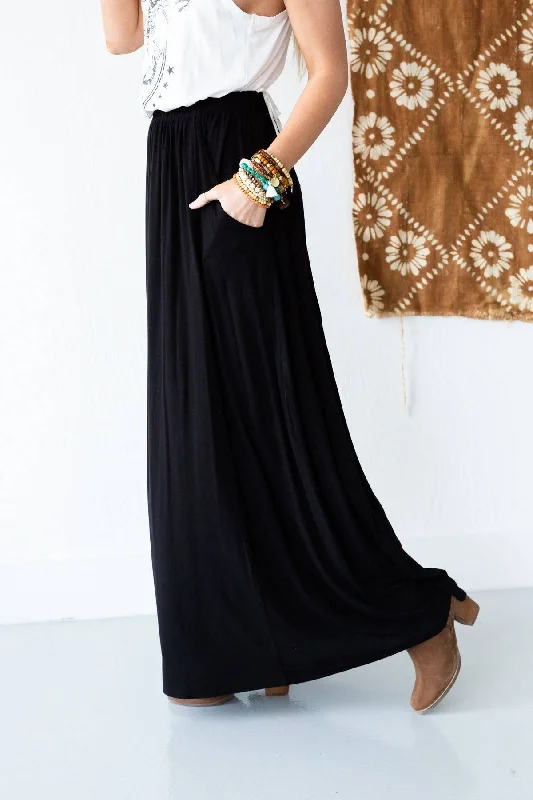 Three Bird Nest The Perfect Pocketed Maxi Skirt - Black