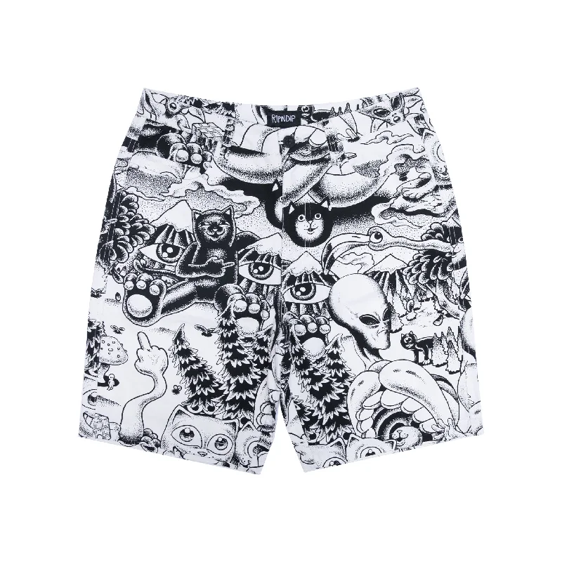 Dark Twisted Fantasy Twill Shorts (Black/White)