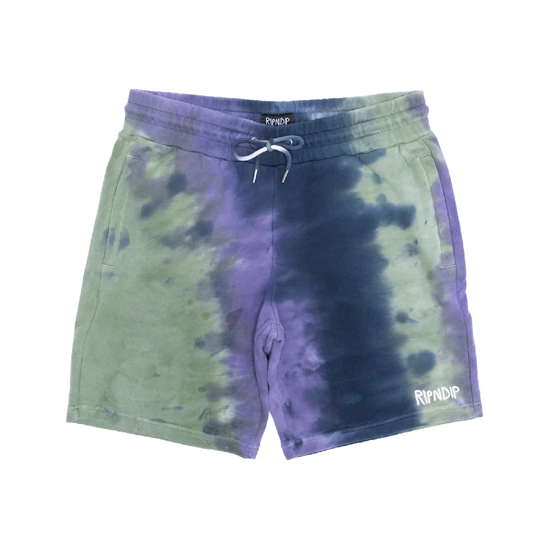 Ripndip Rubber Logo Sweatshorts (Sage/Slate Tie Dye)