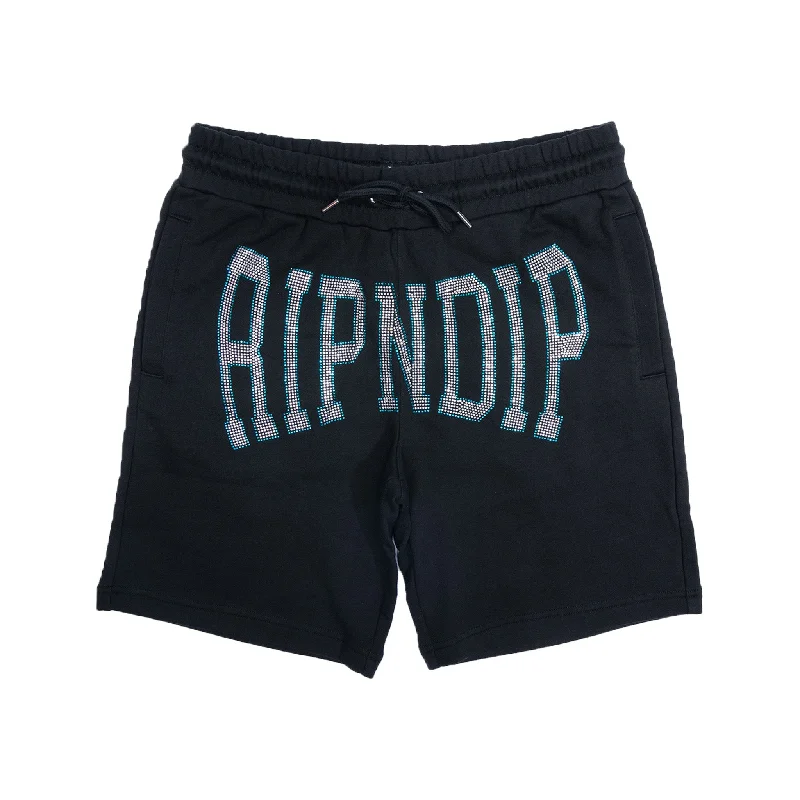 Summer Revenge Rhinestone Sweatshorts (Black)