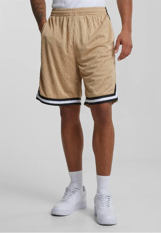 Urban Classics - Stripes Mesh Unionbeige/Black/White - Shorts