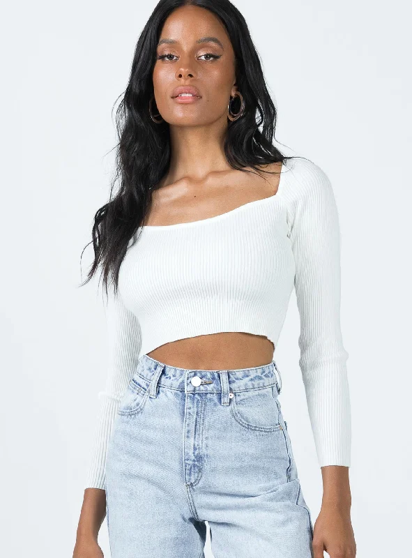 Farrington Long Sleeve Top White