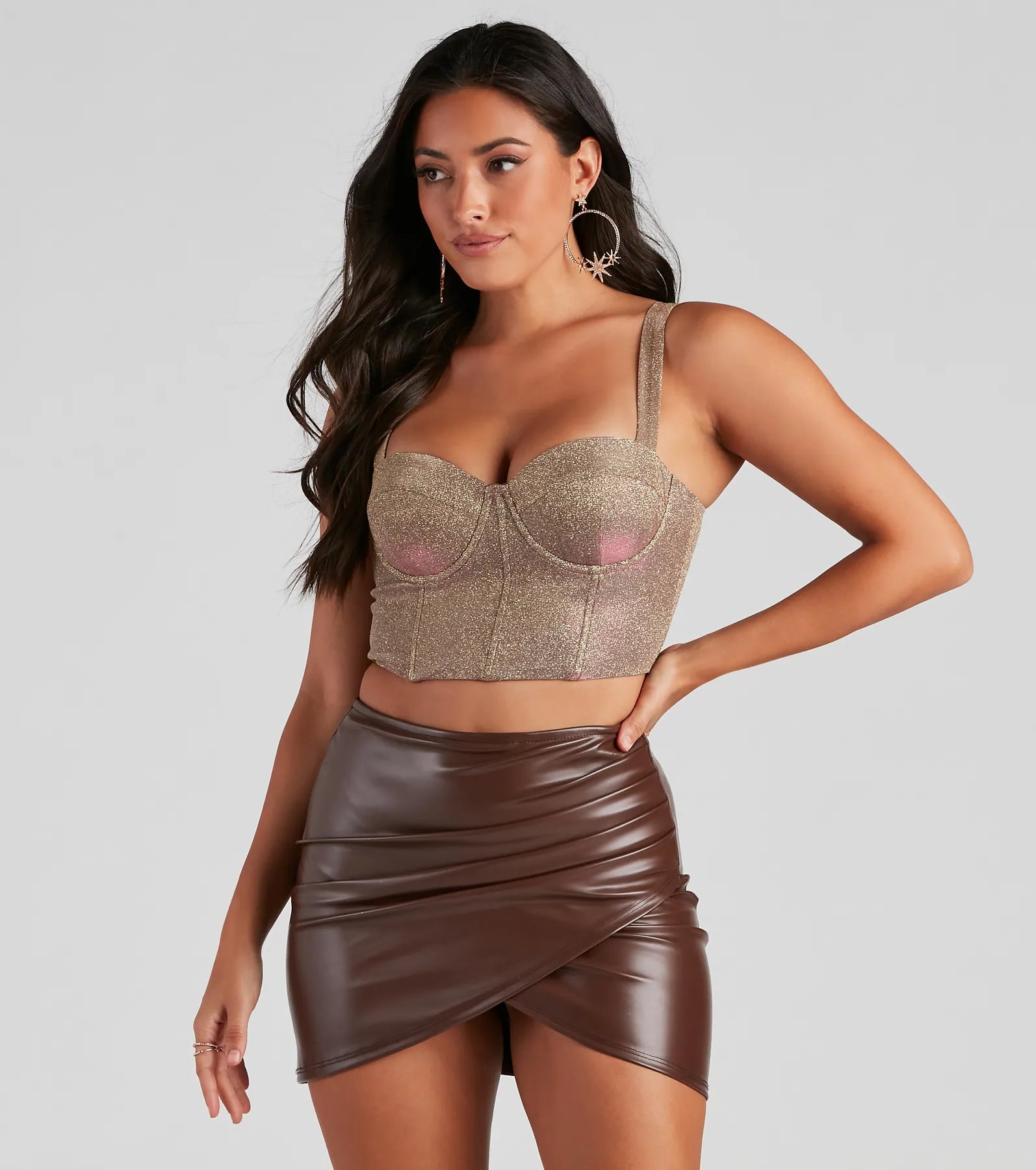 Glisten And Glow Glitter Cropped Bustier