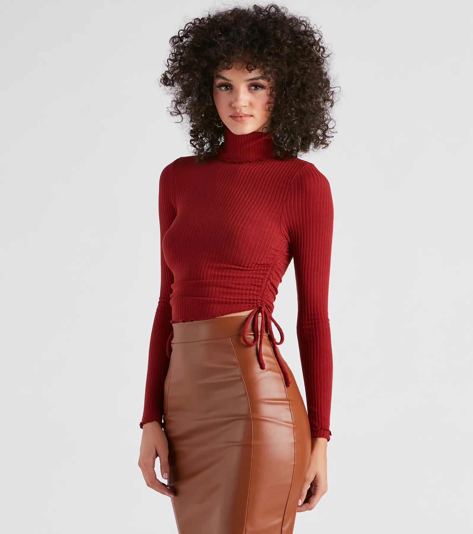 Sweet Day Turtleneck Knit Crop Top